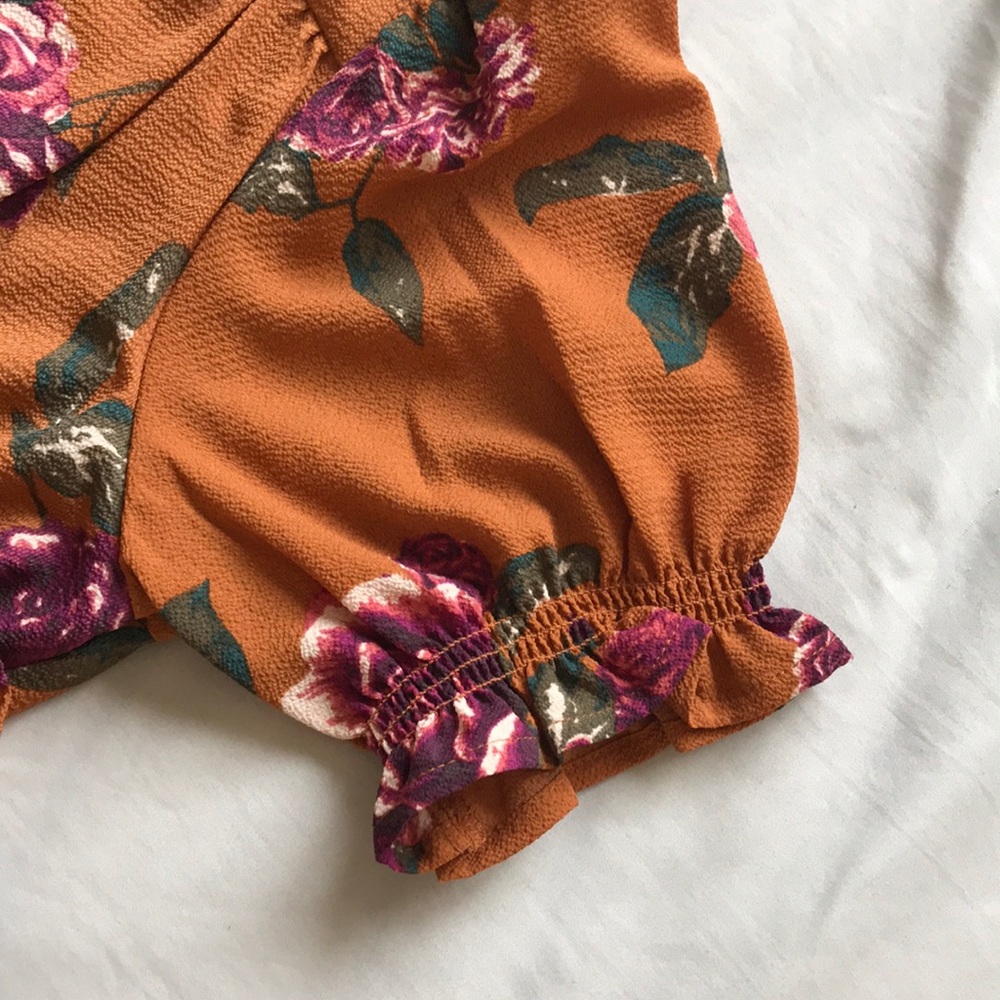 Xhilaration Burnt Orange Floral Dress - Picture 6 of 7